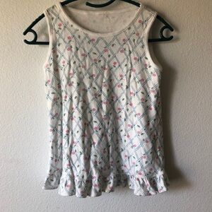 Y2K Agabang Floral Pajama Set Girls Tank and Shorts